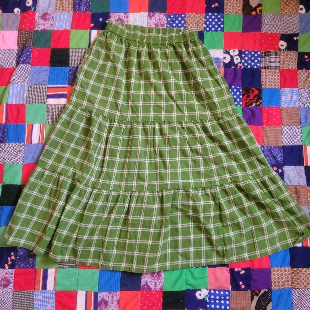 Lucy&yak Plaid Cotton Maxi Skirt